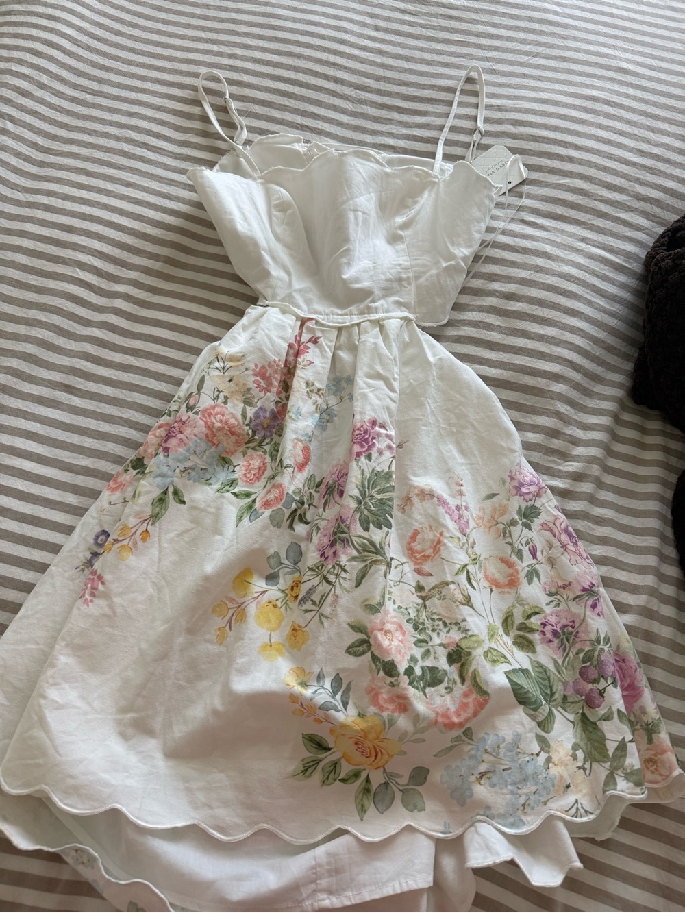 Altar'd State White Floral Spaghetti-Strap Dress